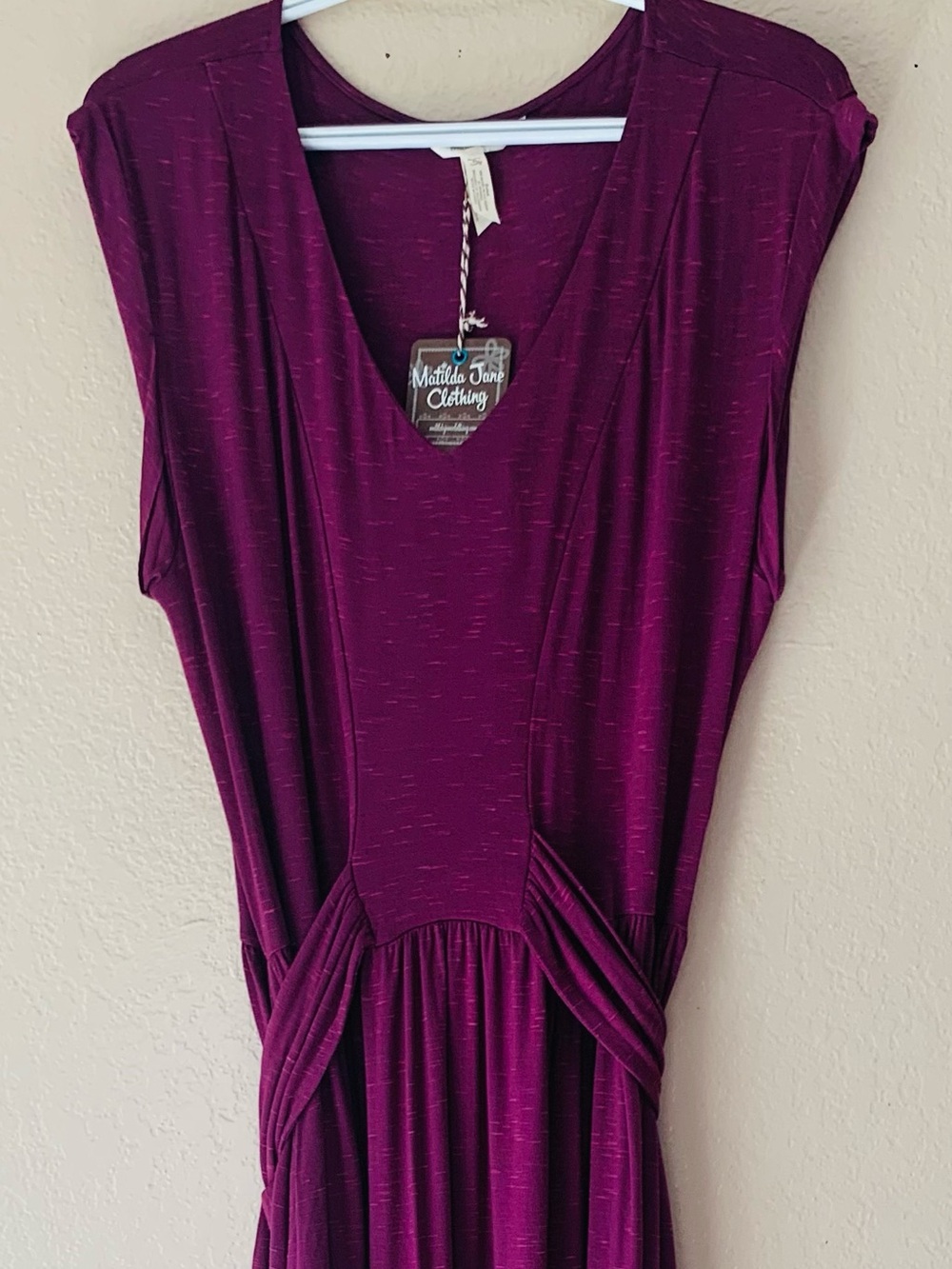 MATILDA JANE Chasing Waterfalls Purple Jersey Tie Waist Maxi Dress Size XL NWT - Picture 5 of 10